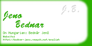 jeno bednar business card