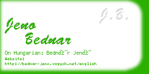 jeno bednar business card